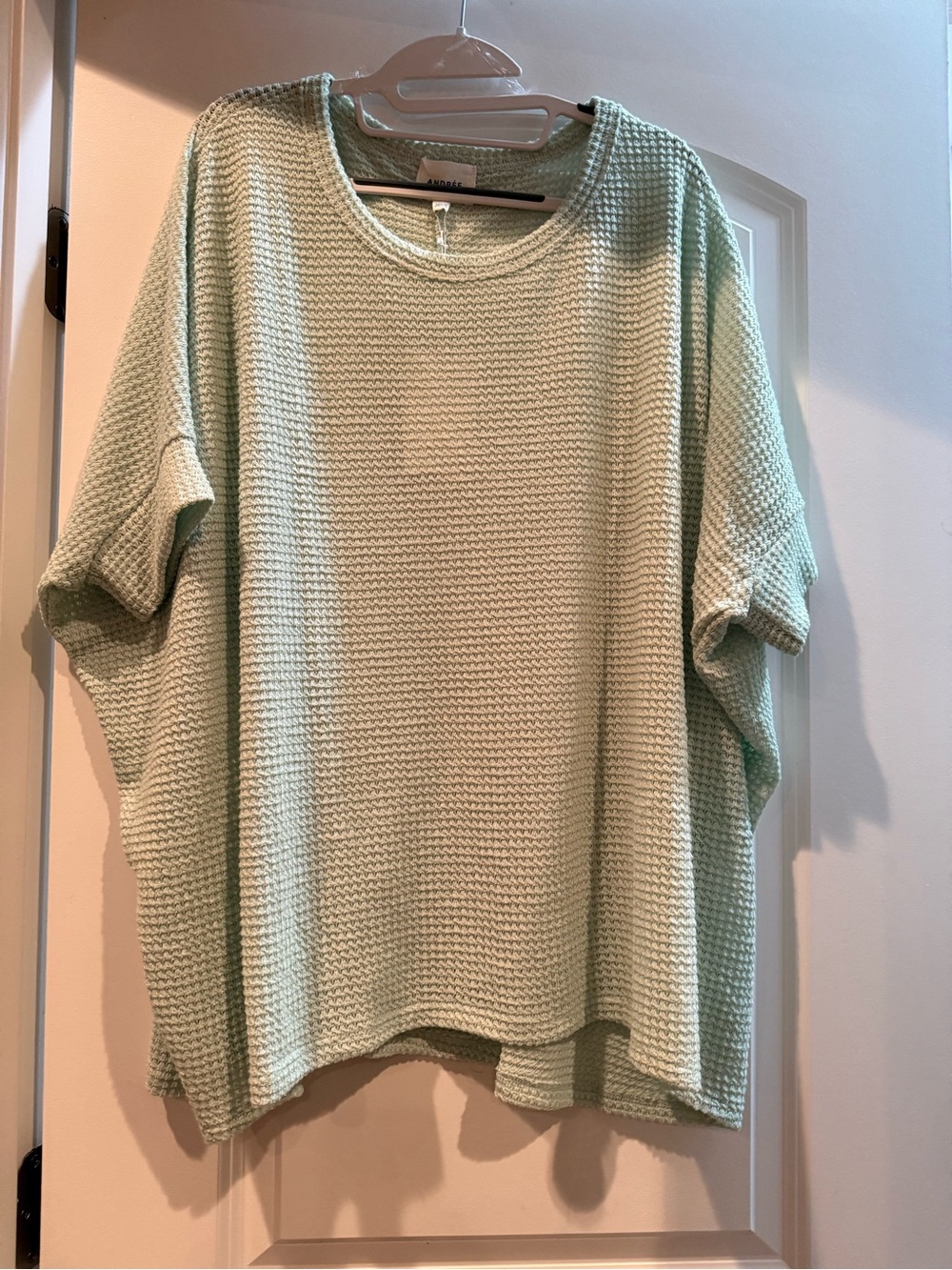 Relaxed Waffle Knit Tee - Mint Green